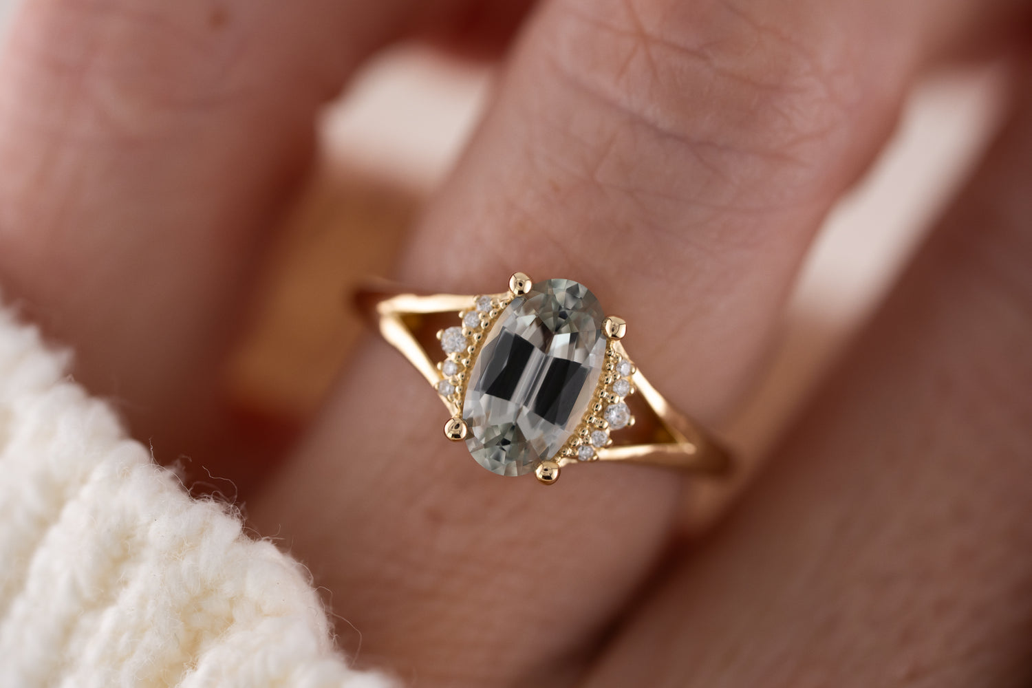 The Serendipity Ring | 1.81 CT Oval Steel Sapphire