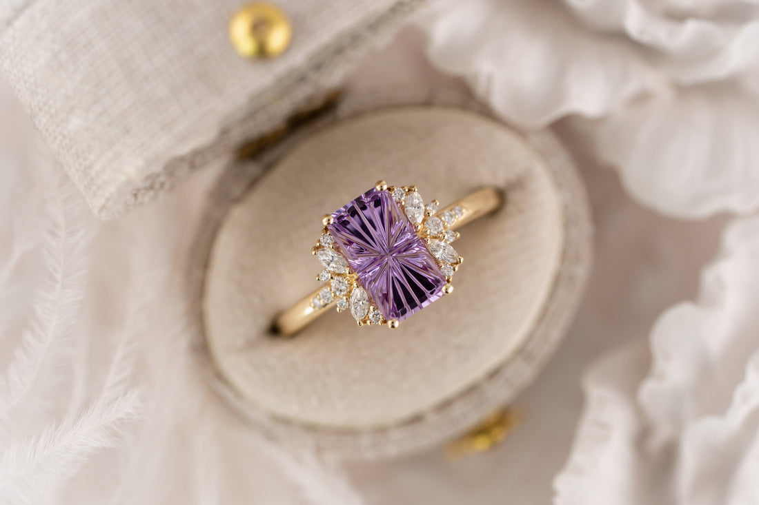 The Reverie Ring | 2.2 CT Rectangular Starbrite™ Purple Sapphire
