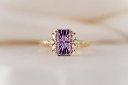 The Reverie Ring | 2.2 CT Rectangular Starbrite™ Purple Sapphire