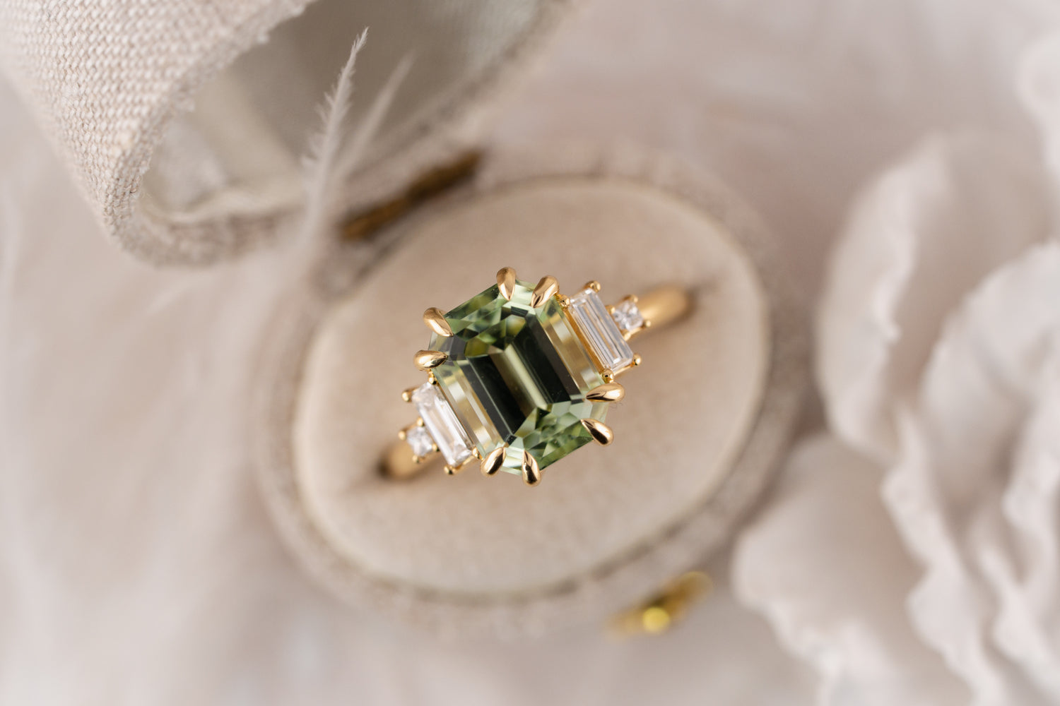 The Mira Ring | 4.21 CT Emerald Cut Mint Green Tourmaline