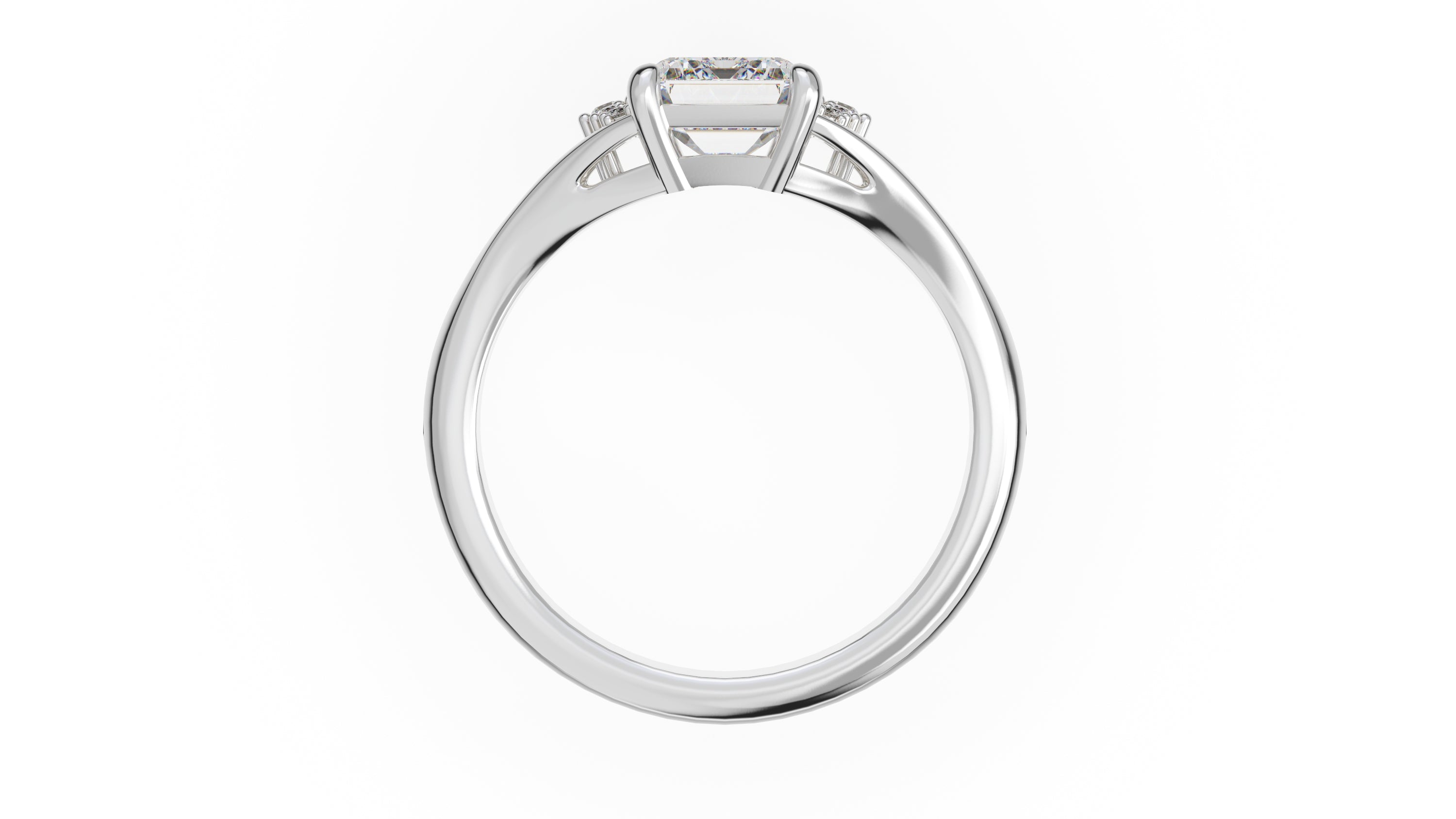 The Serendipity Ring | Emerald Cut | Setting Only