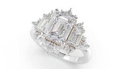 The Marial Ring | Emerald Cut | Setting Only - Lavender Creek Gems 