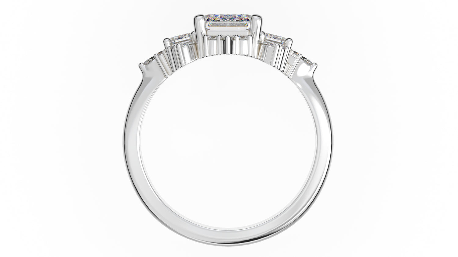The Marial Ring | Emerald Cut | Setting Only - Lavender Creek Gems 
