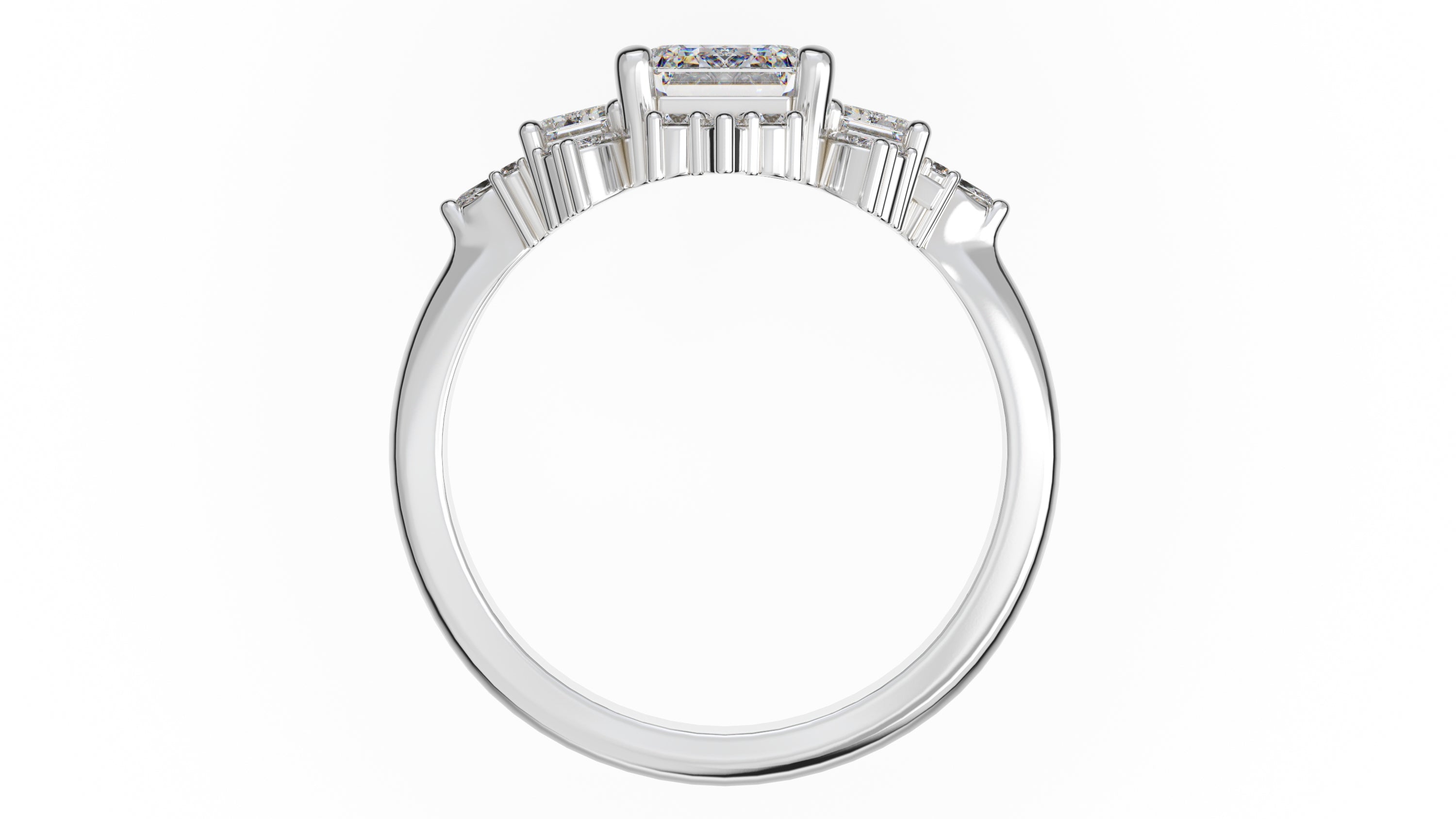 The Marial Ring | Emerald Cut | Setting Only - Lavender Creek Gems 