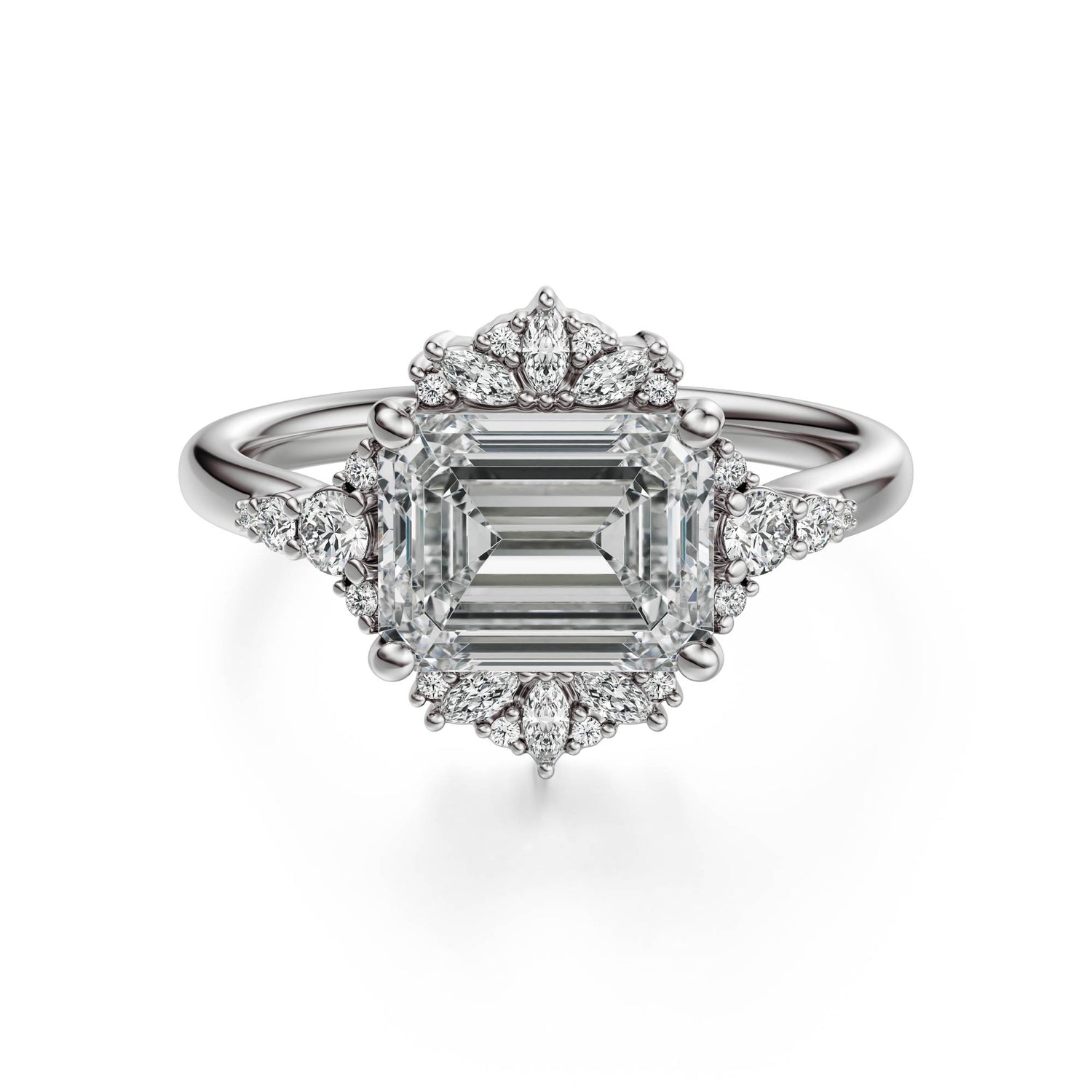 The Comtesse Ring | Emerald Cut | Setting Only