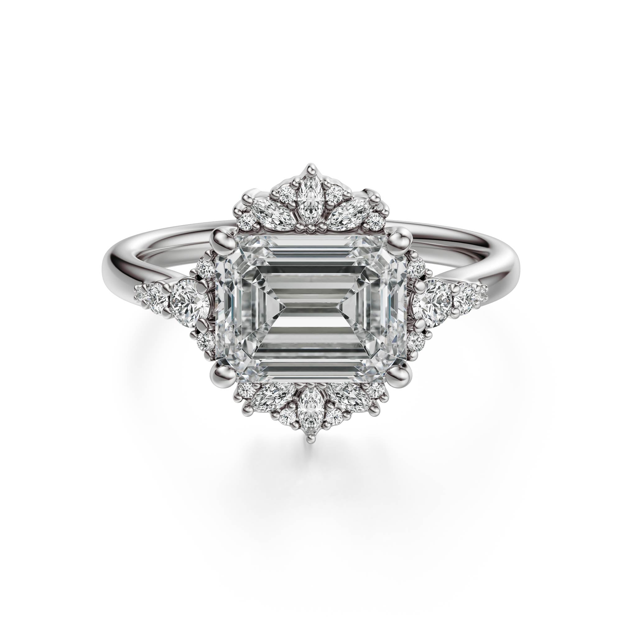 The Comtesse Ring | Emerald Cut | Setting Only
