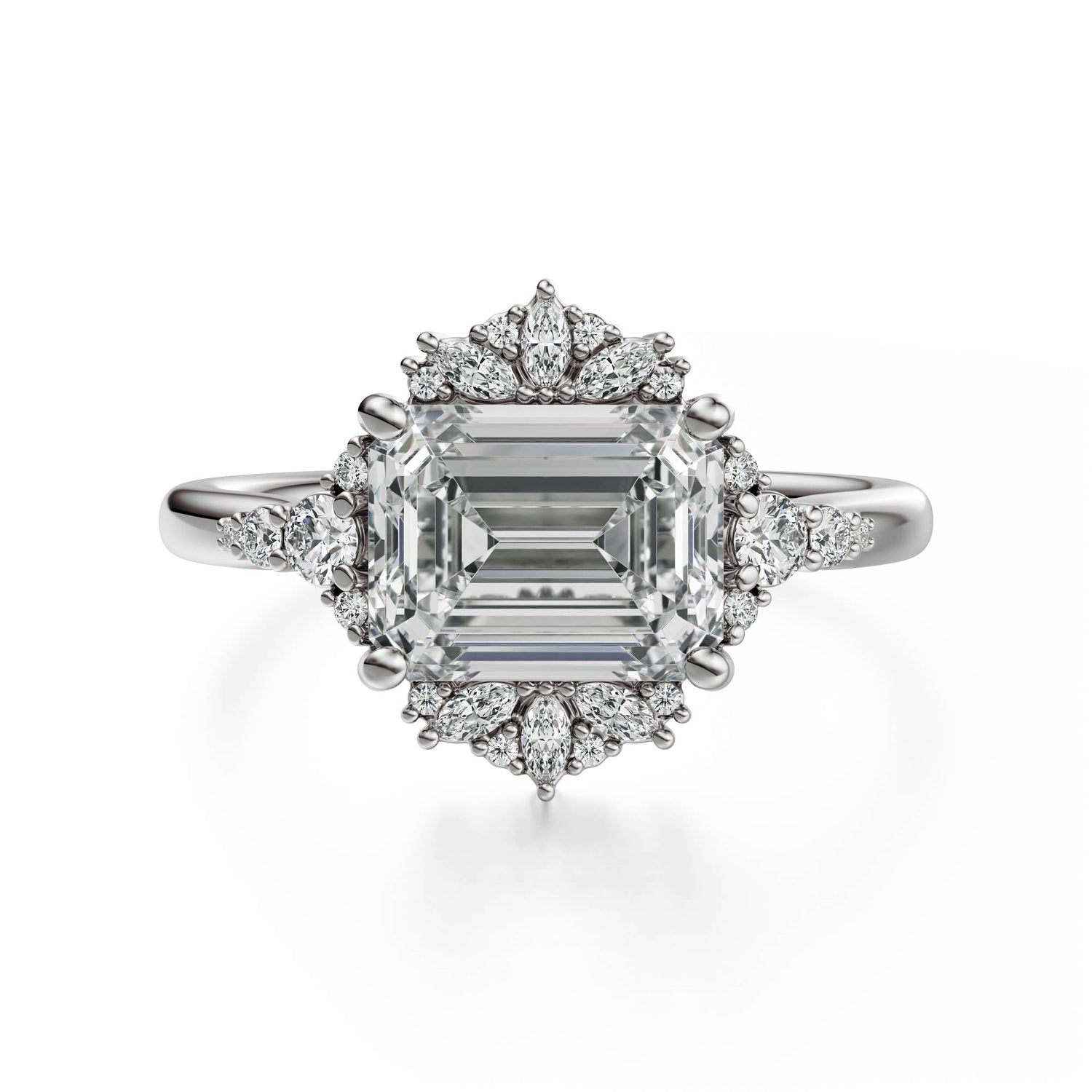 The Comtesse Ring | Emerald Cut | Setting Only