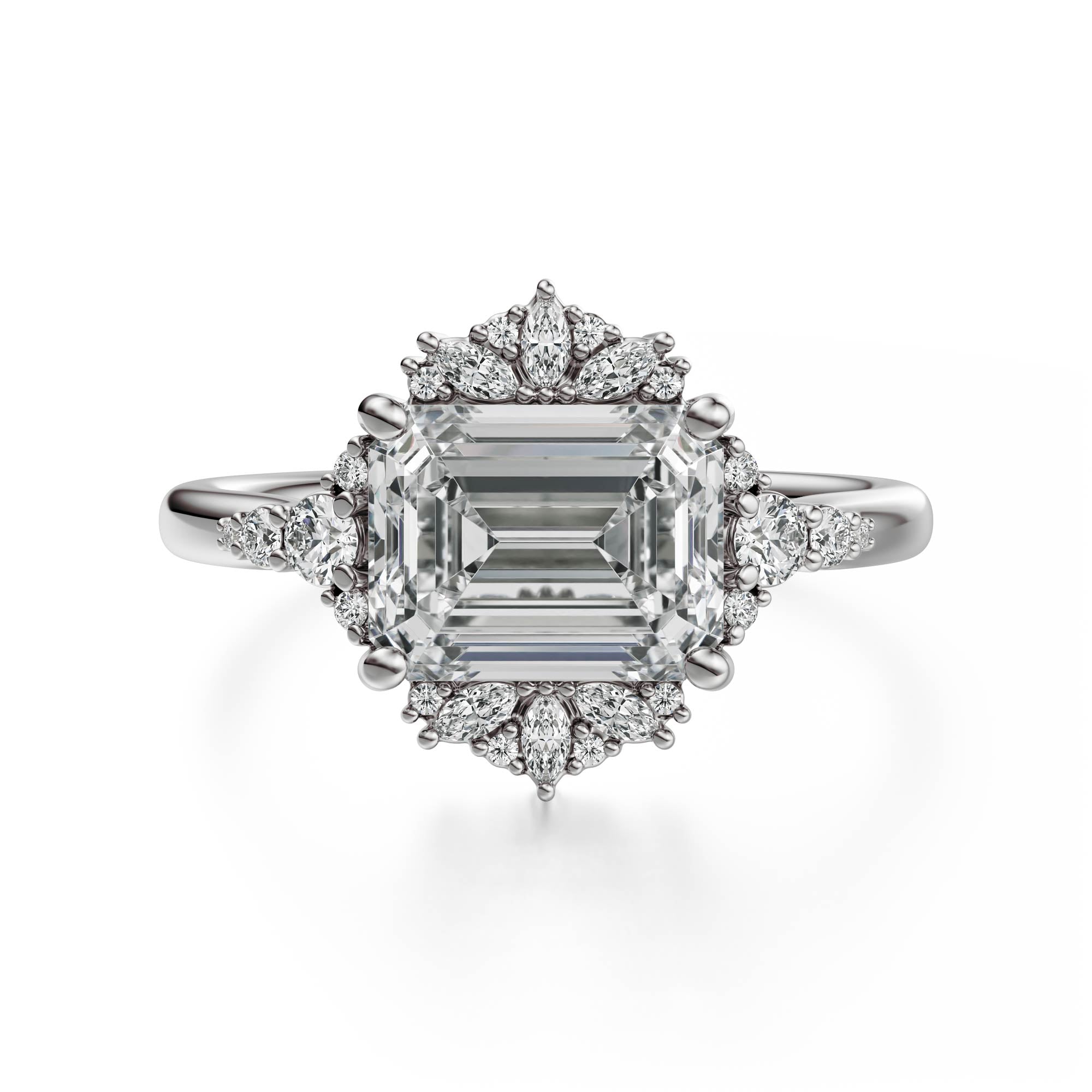 The Comtesse Ring | Emerald Cut | Setting Only