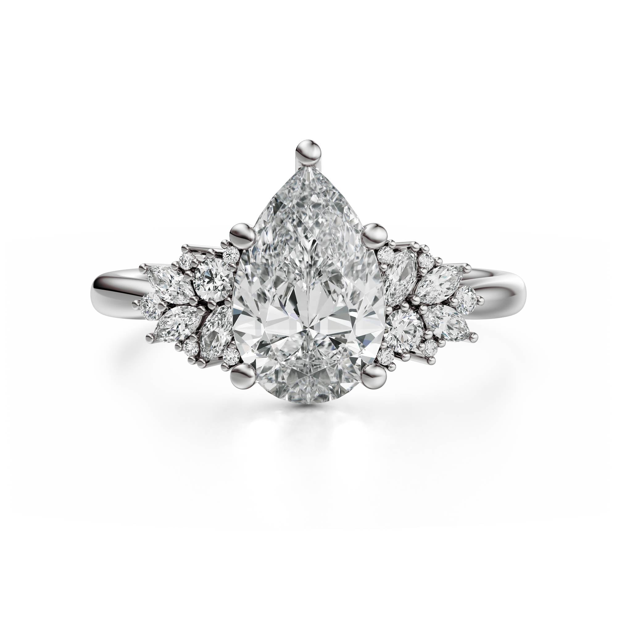 The Rosalie Ring | Pear | Setting Only - Lavender Creek Gems 