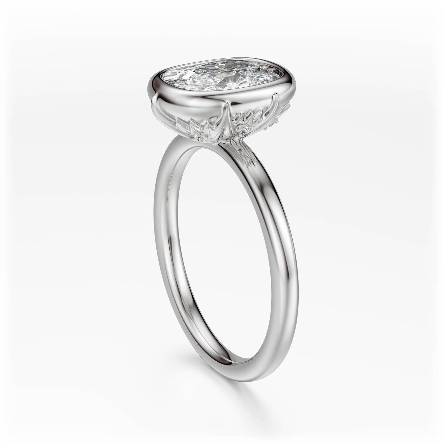 The Bezel Secret Garden Ring | Elongated Cushion | Setting Only