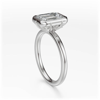 The Bezel Secret Garden Ring | Emerald Cut | Setting Only