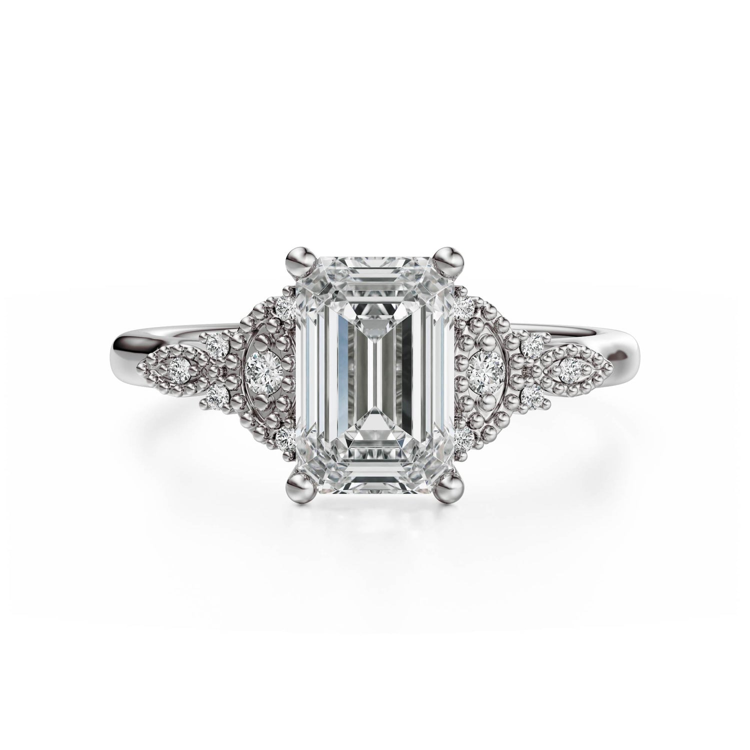 The Art Deco Maeve Ring | Emerald Cut - Lavender Creek Gems 