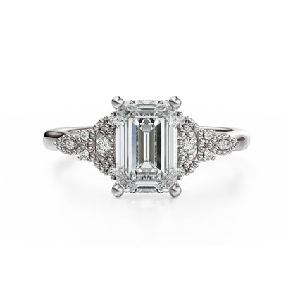 The Art Deco Maeve Ring | Emerald Cut - Lavender Creek Gems 