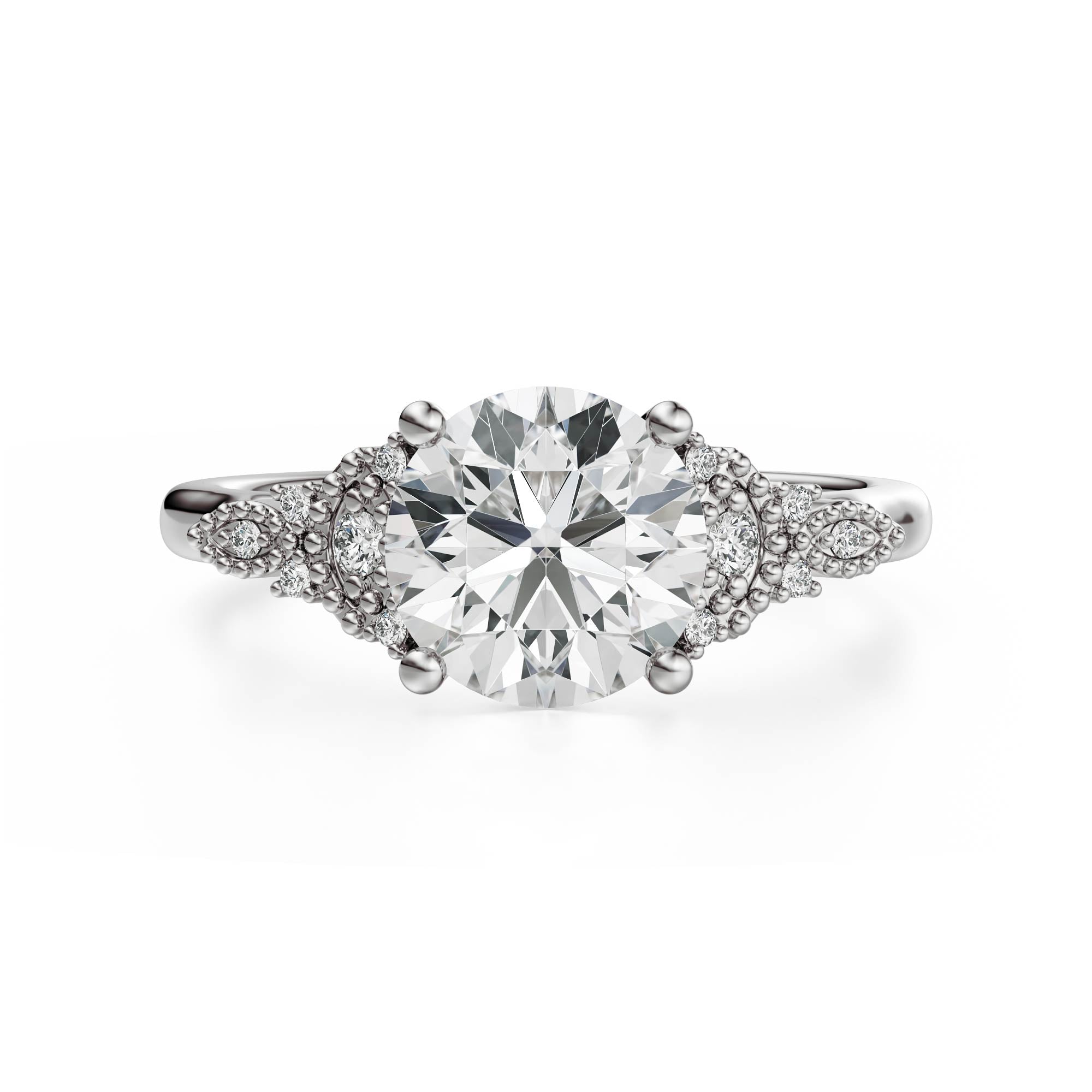 The Art Deco Maeve Ring | Round - Lavender Creek Gems 