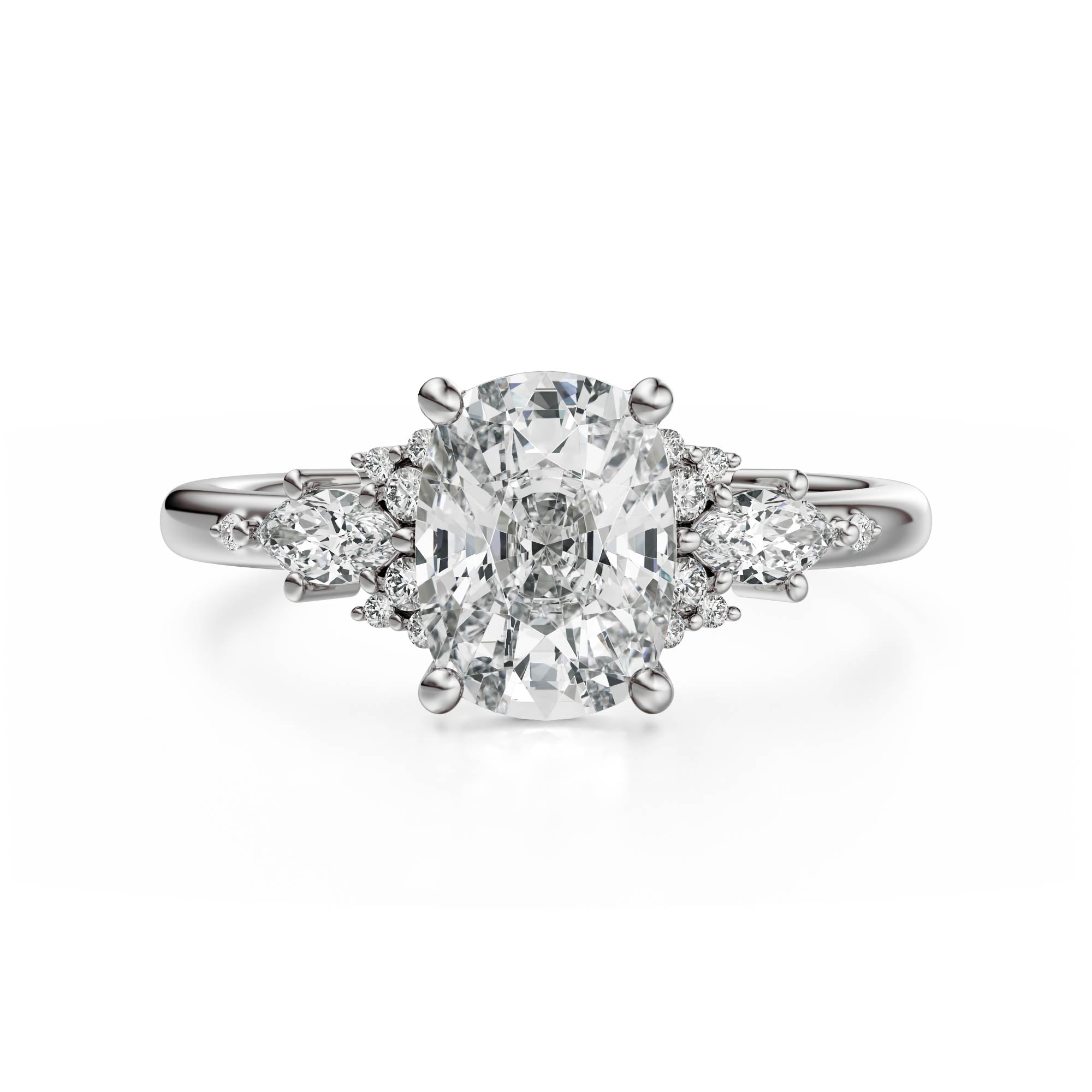 The Ascendant Ring | Elongated Cushion | Setting Only - Lavender Creek Gems 