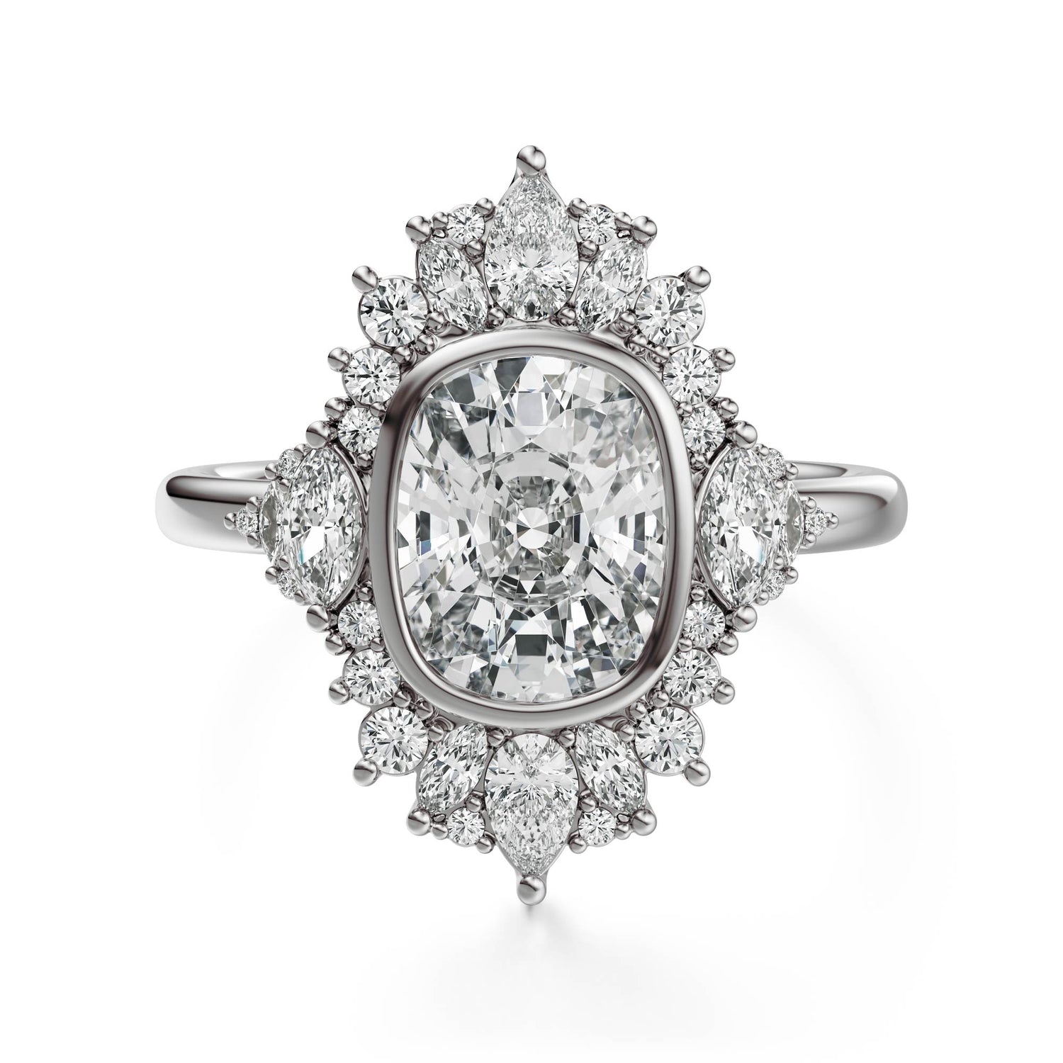 The Ethereal Ring | Elongated Cushion | Setting Only