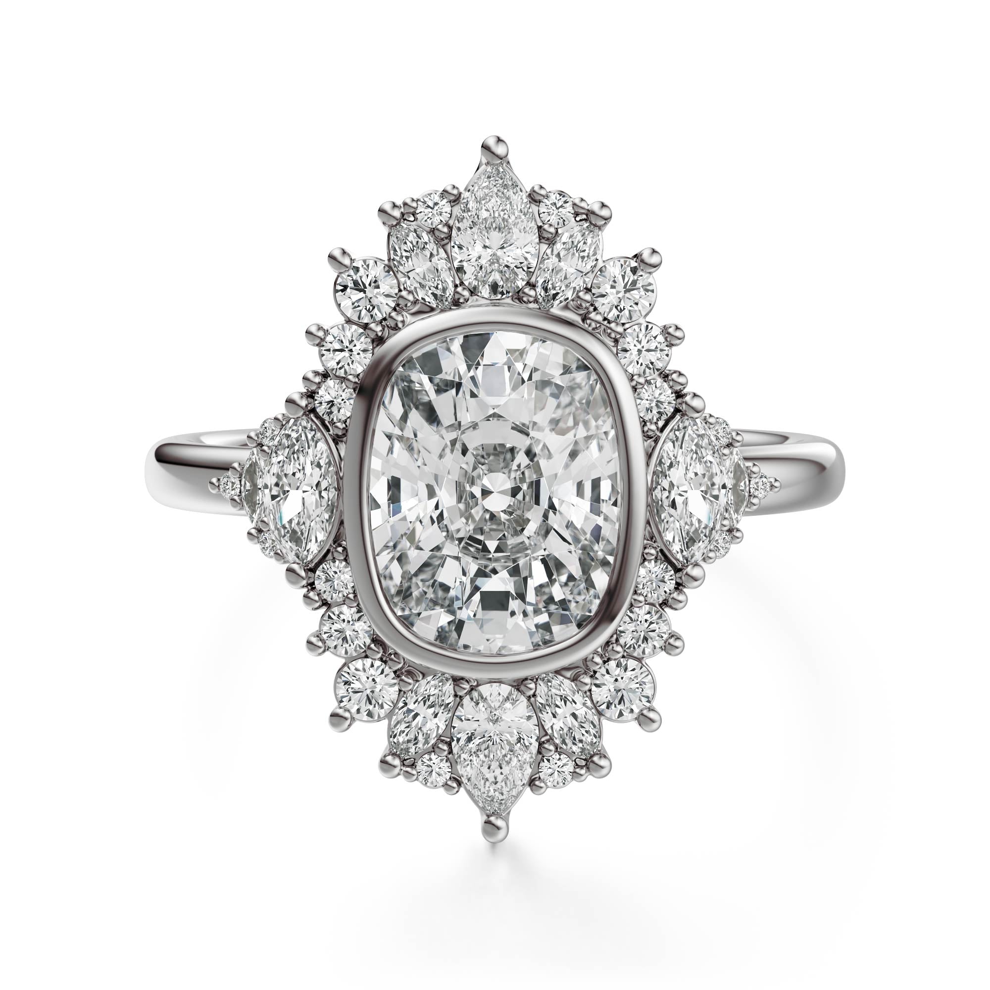 The Ethereal Ring | Elongated Cushion | Setting Only