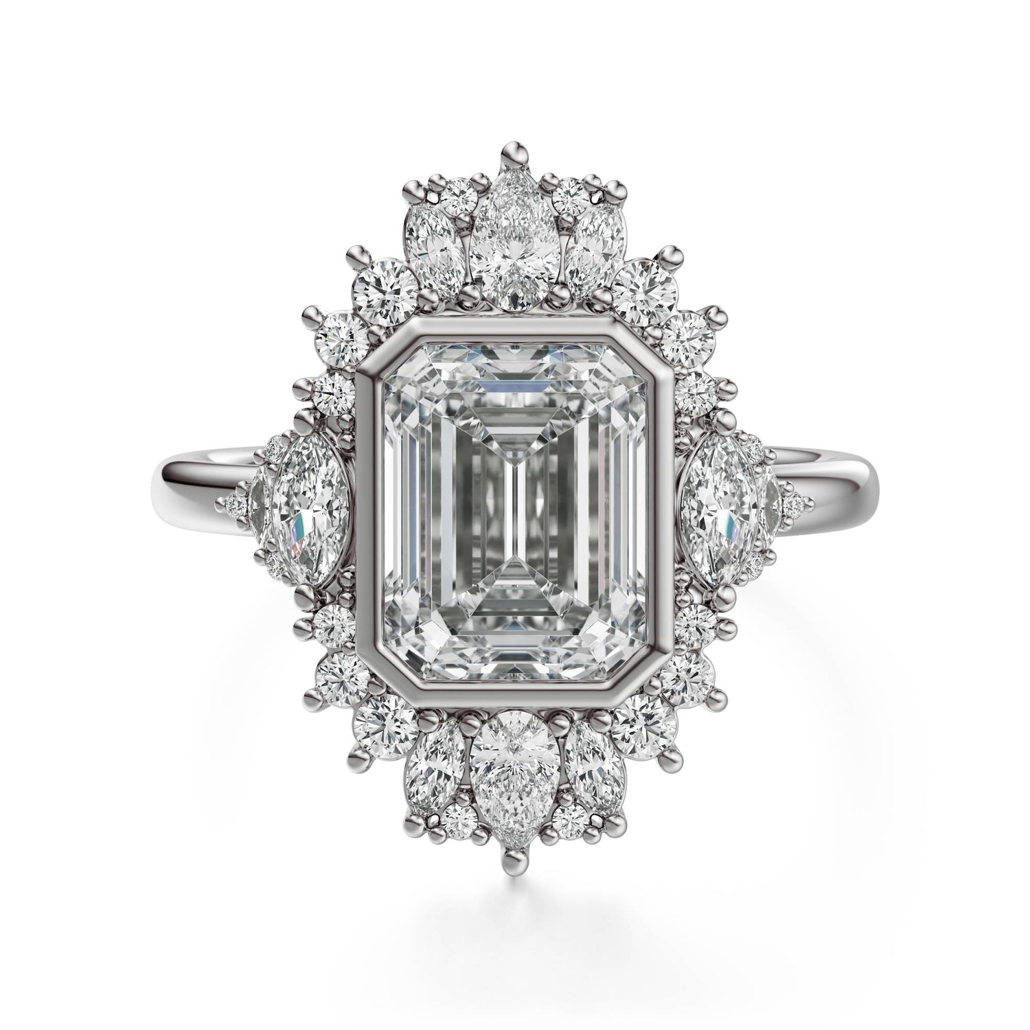 The Ethereal Ring | Emerald Cut | Setting Only