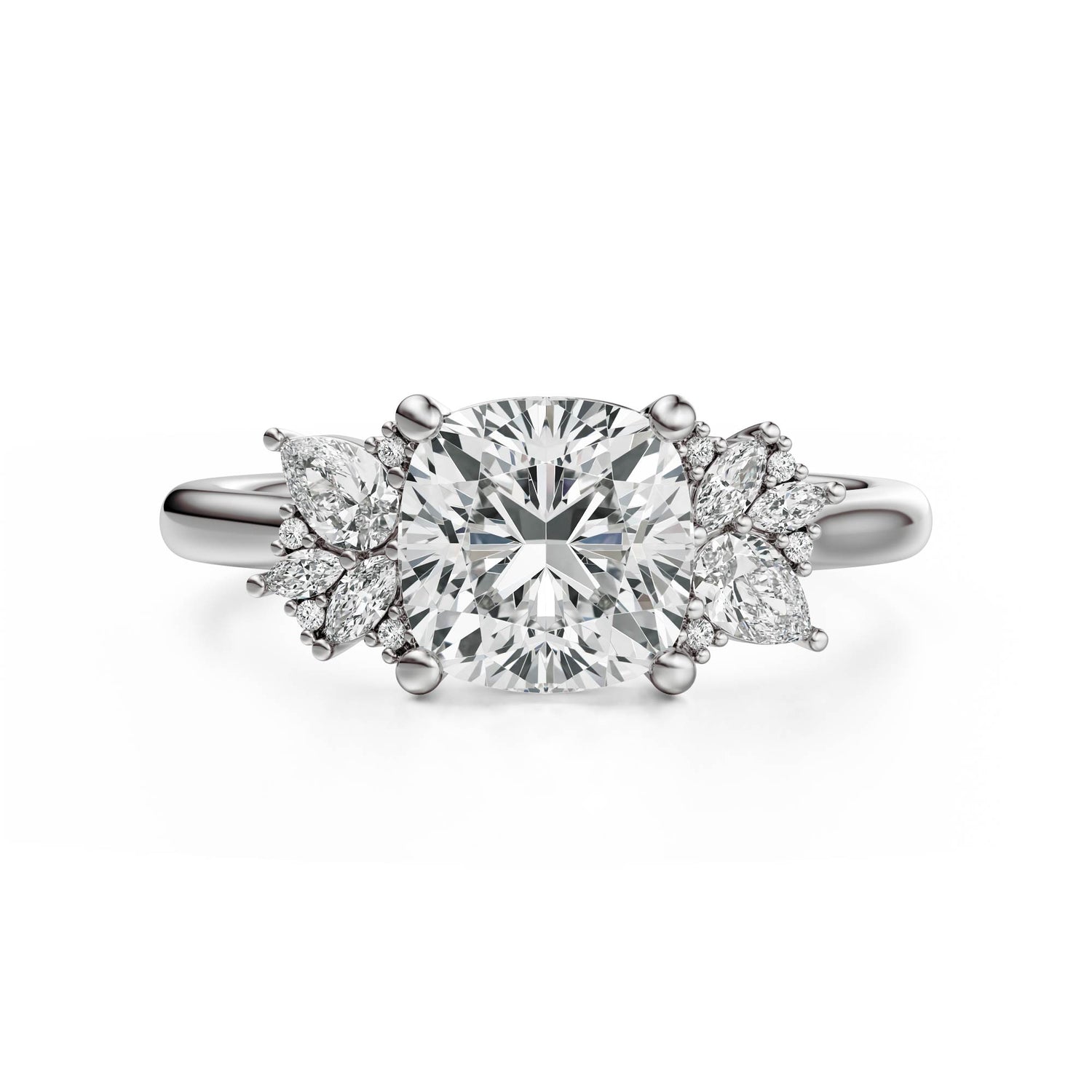 The Diamond Fleur Ring | Cushion | Setting Only - Lavender Creek Gems 