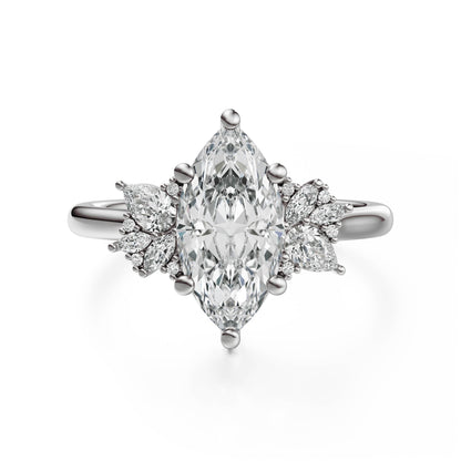 The Diamond Fleur Ring | Marquise | Setting Only - Lavender Creek Gems 