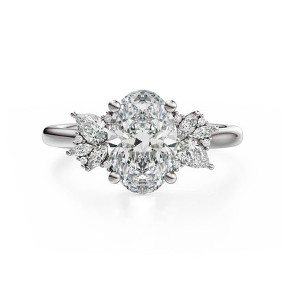 The Diamond Fleur Ring | Oval | Setting Only - Lavender Creek Gems 