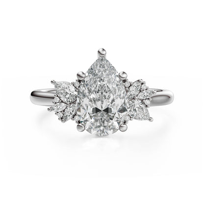 The Diamond Fleur Ring | Pear | Setting Only - Lavender Creek Gems 