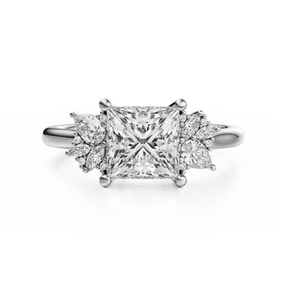 The Diamond Fleur Ring | Princess | Setting Only - Lavender Creek Gems 