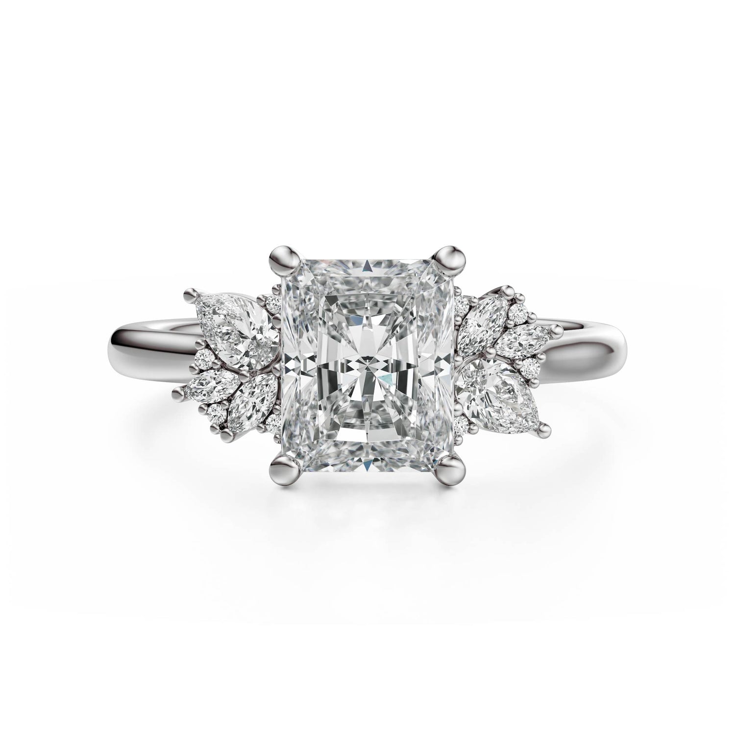 The Diamond Fleur Ring | Radiant | Setting Only - Lavender Creek Gems 