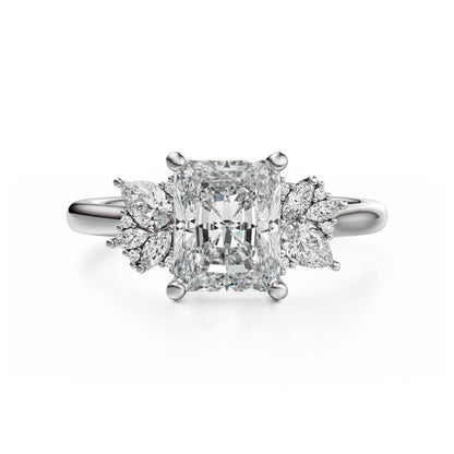 The Diamond Fleur Ring | Radiant | Setting Only - Lavender Creek Gems 