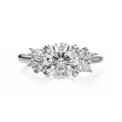 The Diamond Fleur Ring | Round | Setting Only - Lavender Creek Gems 