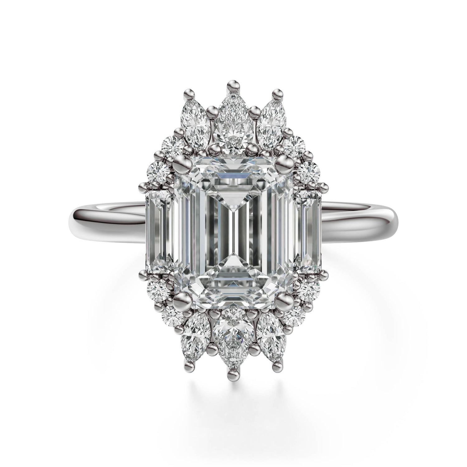 The Georgia Ring | Emerald Cut | Setting Only