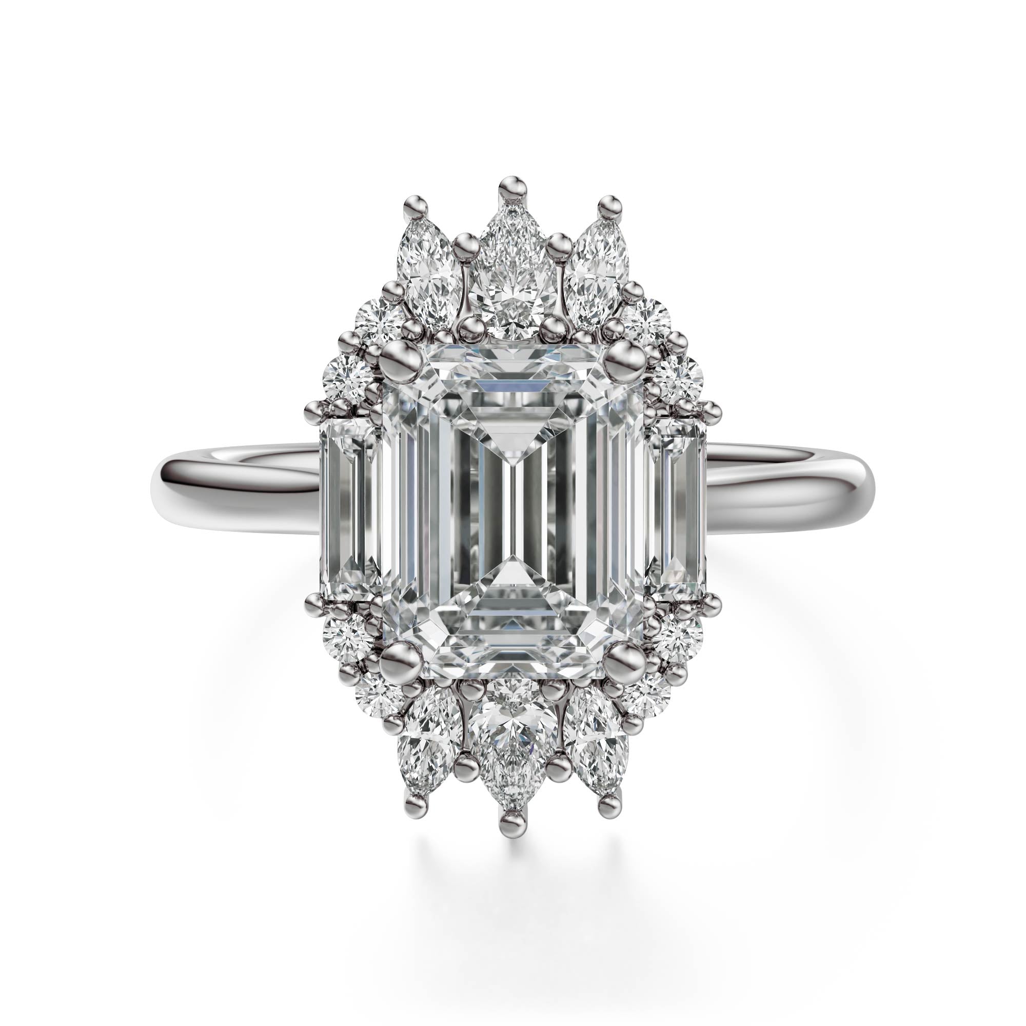 The Georgia Ring | Emerald Cut | Setting Only