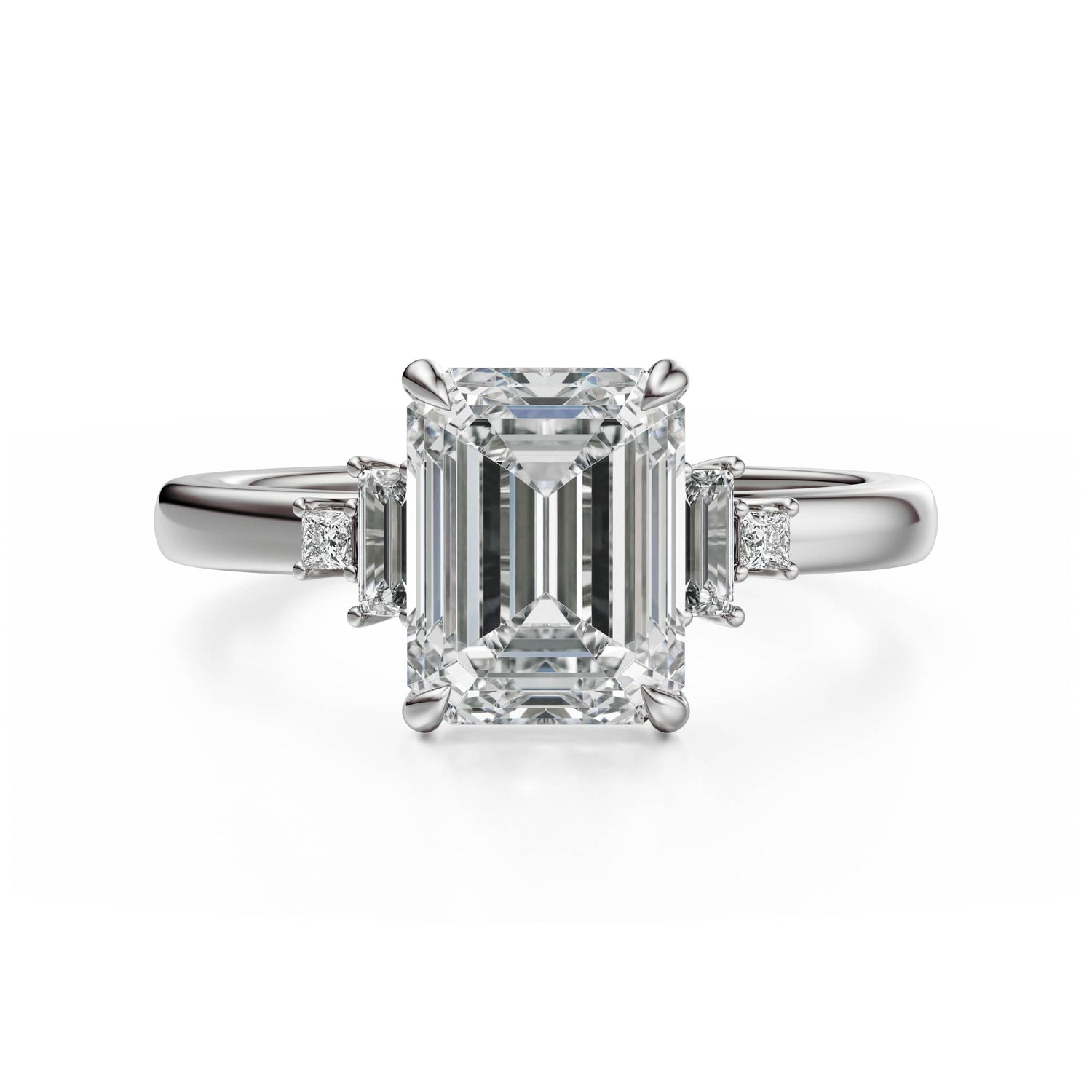 The Elevated Mira Ring | Emerald Cut | Setting Only
