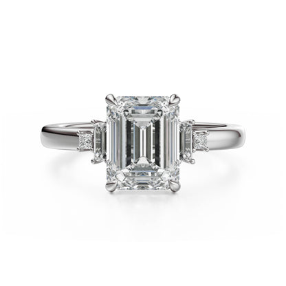 The Elevated Mira Ring | Emerald Cut | Setting Only