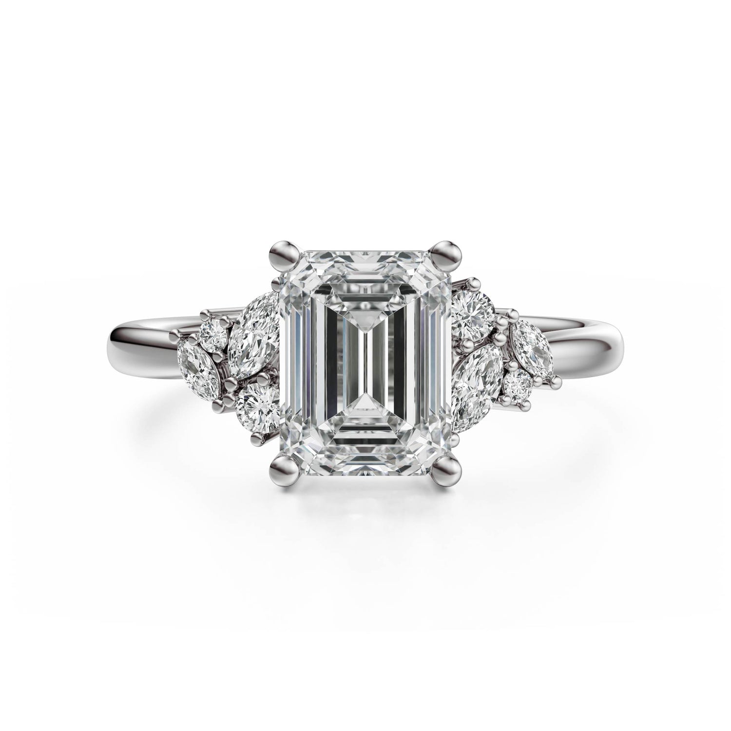 The Laurel Ring | Emerald Cut
