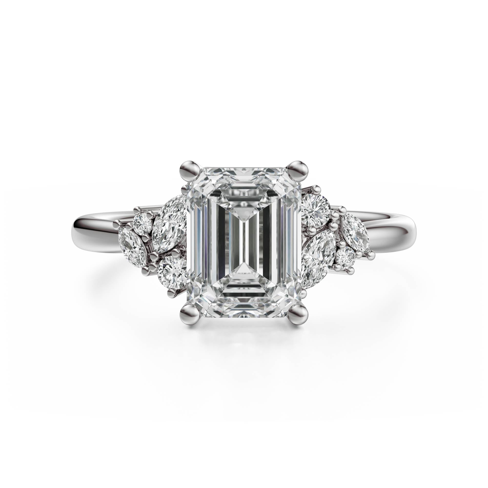 The Laurel Ring | Emerald Cut