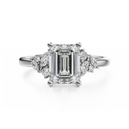 The Laurel Ring | Emerald Cut