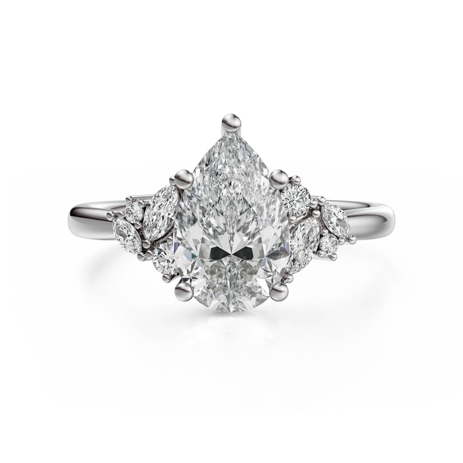 The Laurel Ring | Pear | Setting Only
