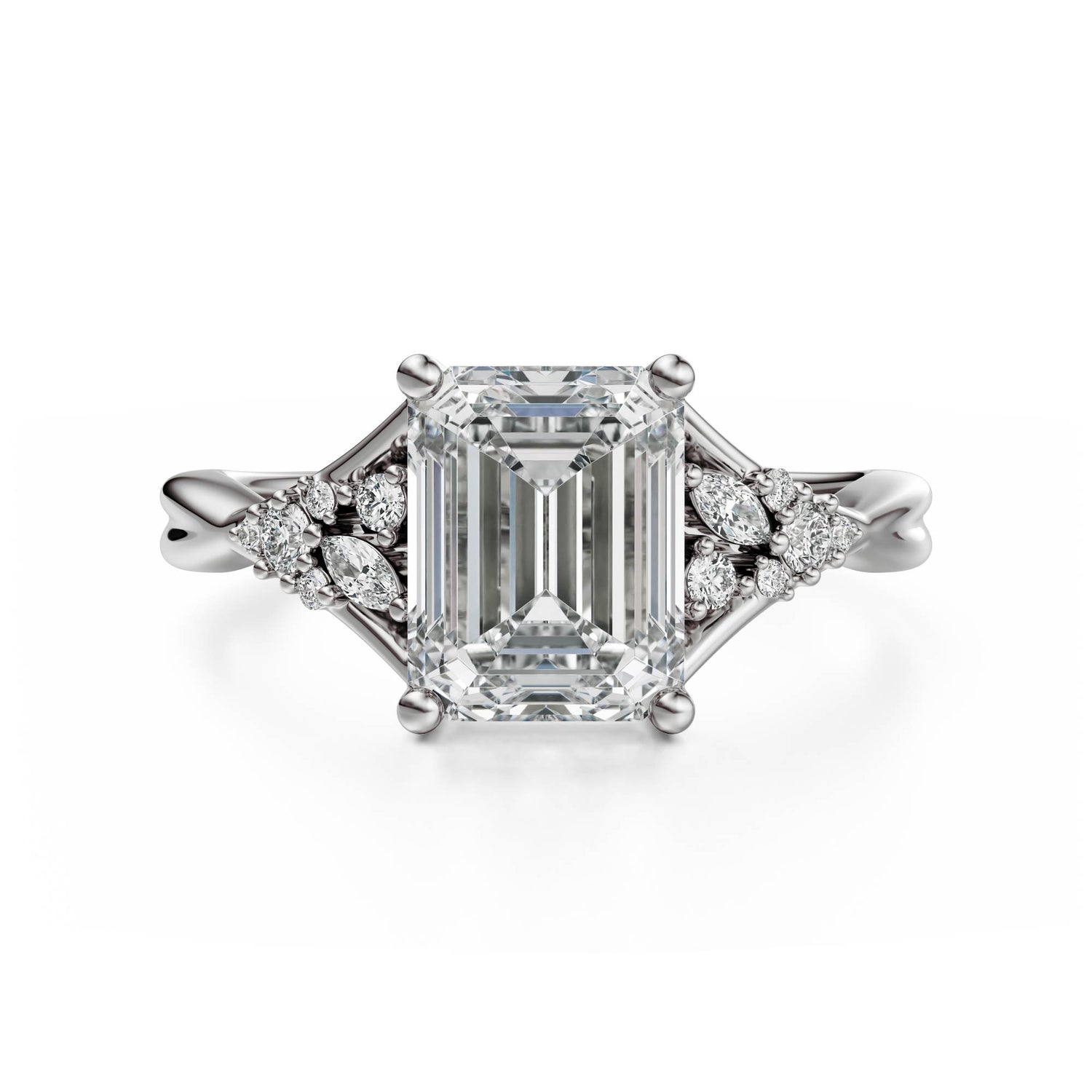 The Lyria Ring | Emerald Cut | Setting Only