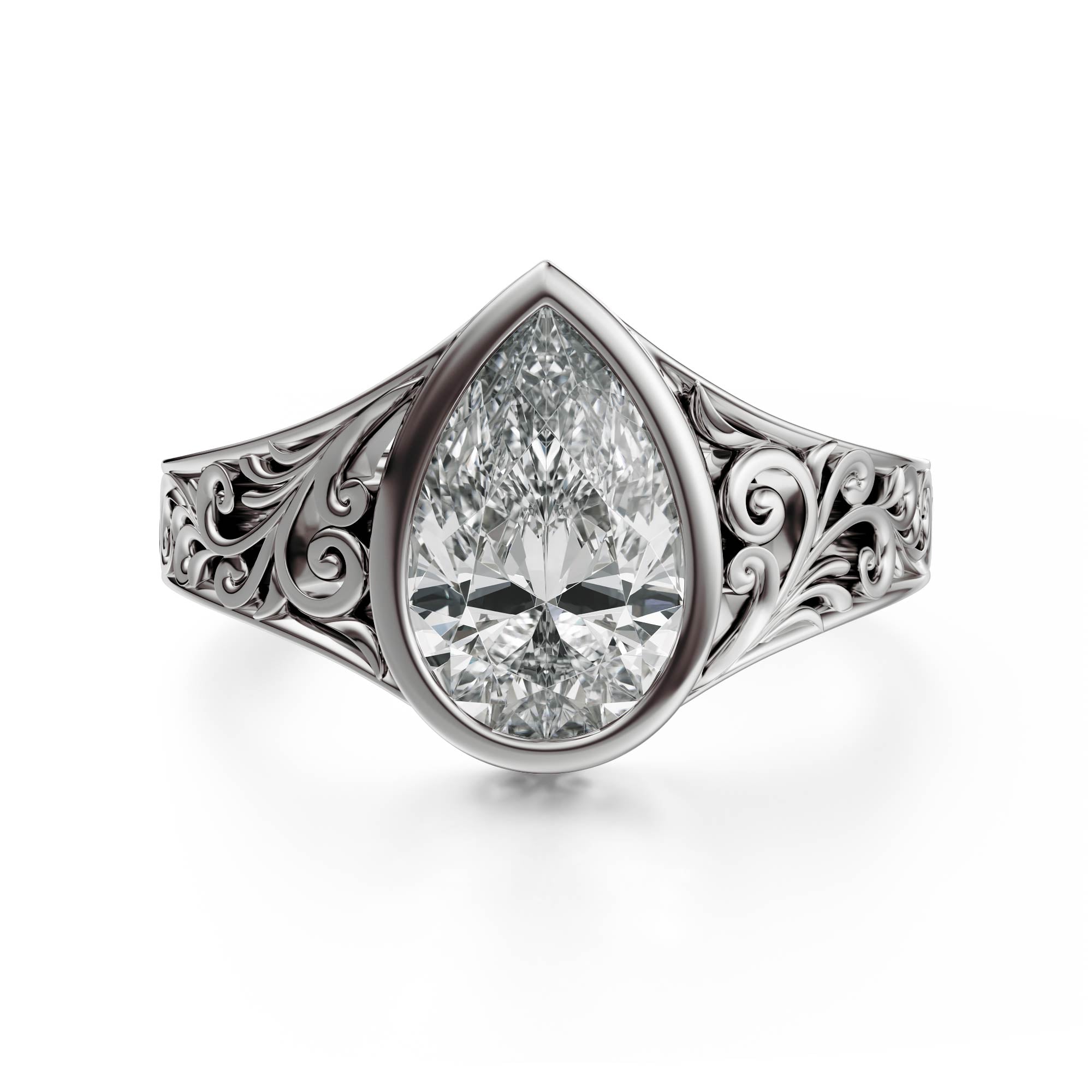 The Endearment Ring | Pear | Setting Only - Lavender Creek Gems 