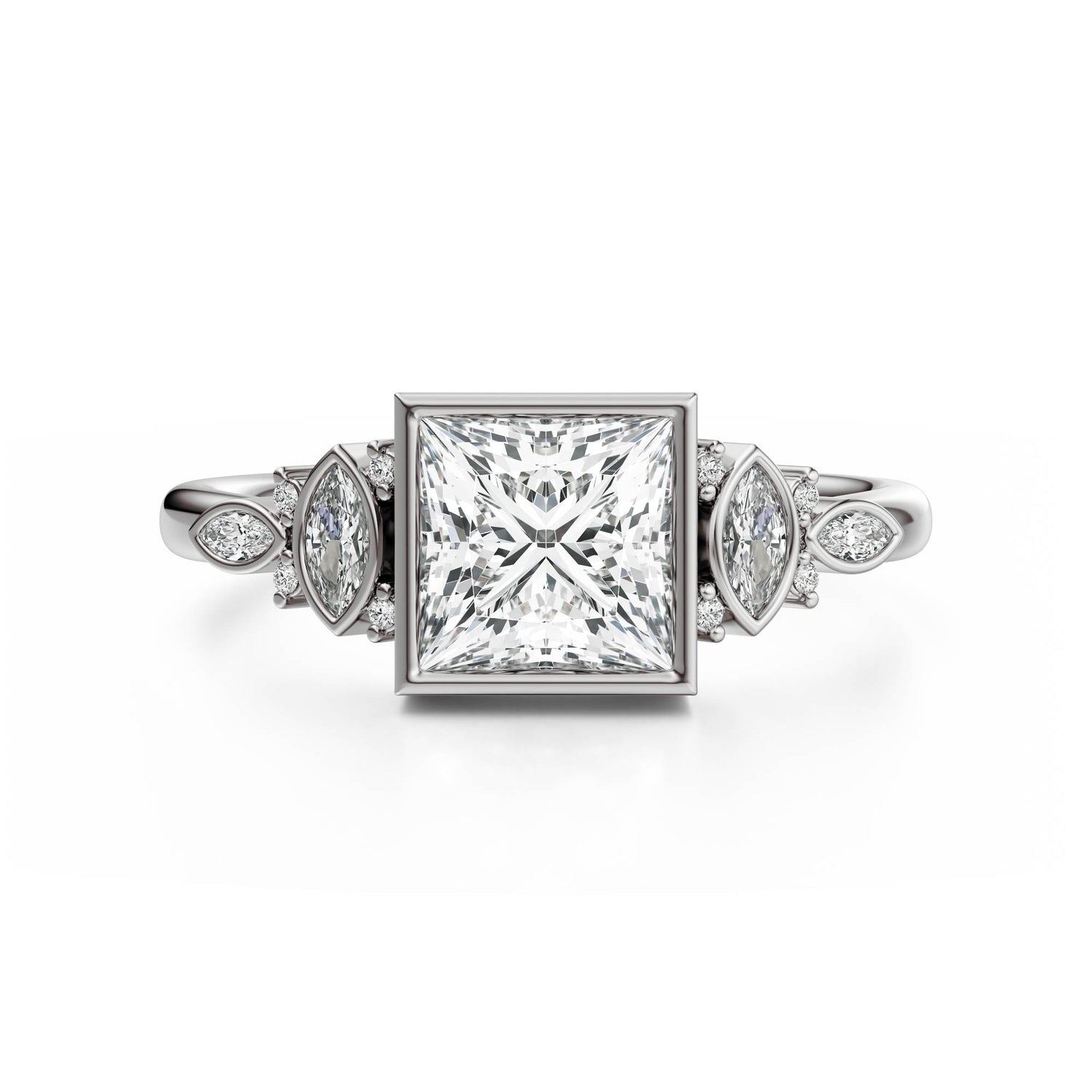 The All Bezel Maeve Ring | Princess | Setting Only