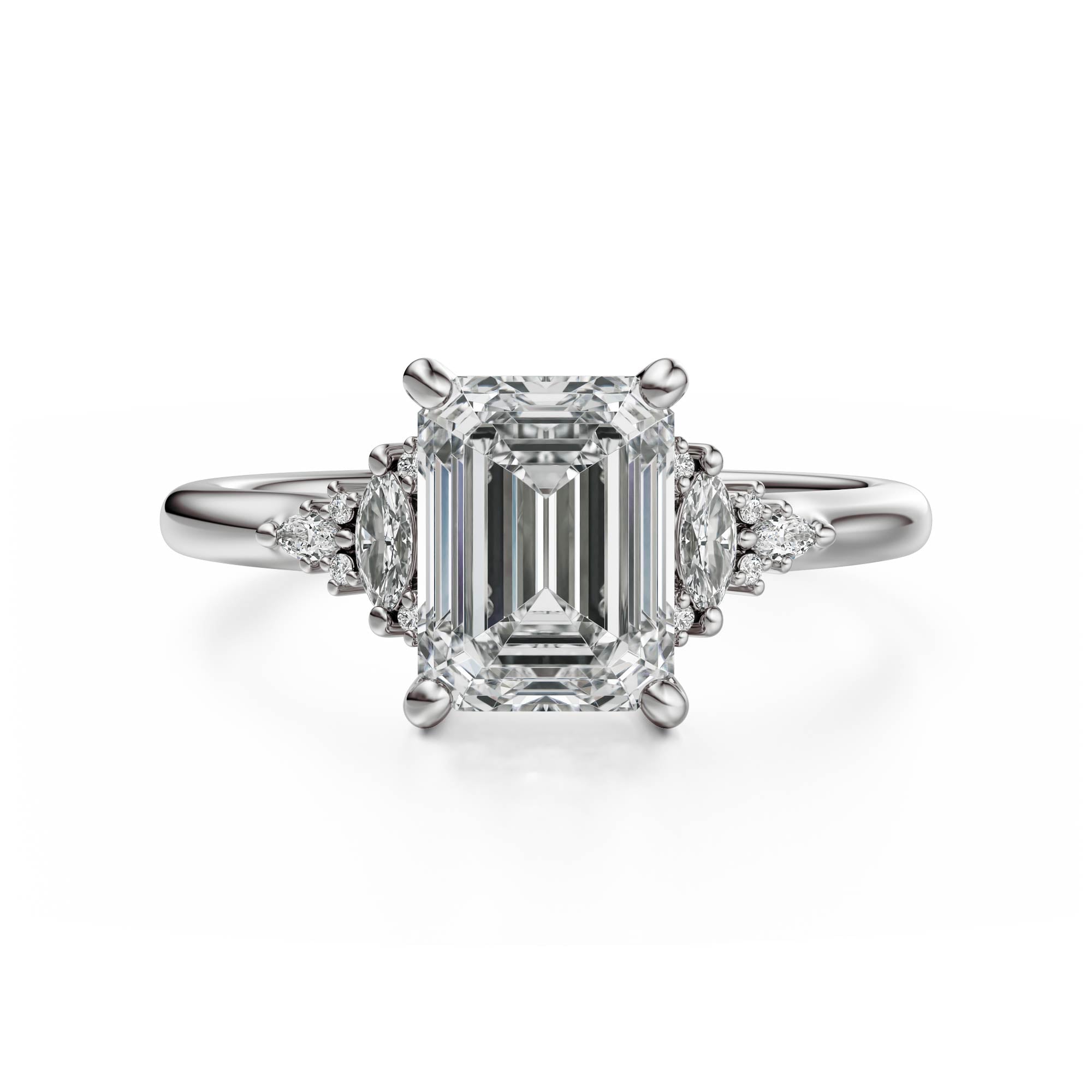 The Low Maeve Ring | Emerald Cut | Setting Only