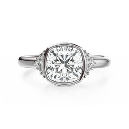 The Bezel Maren Ring | Cushion | Setting Only - Lavender Creek Gems 