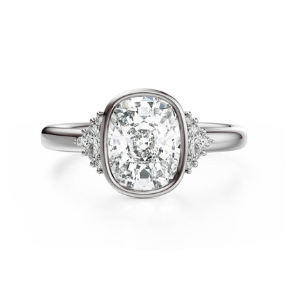 The Bezel Maren Ring | Elongated Cushion | Setting Only - Lavender Creek Gems 
