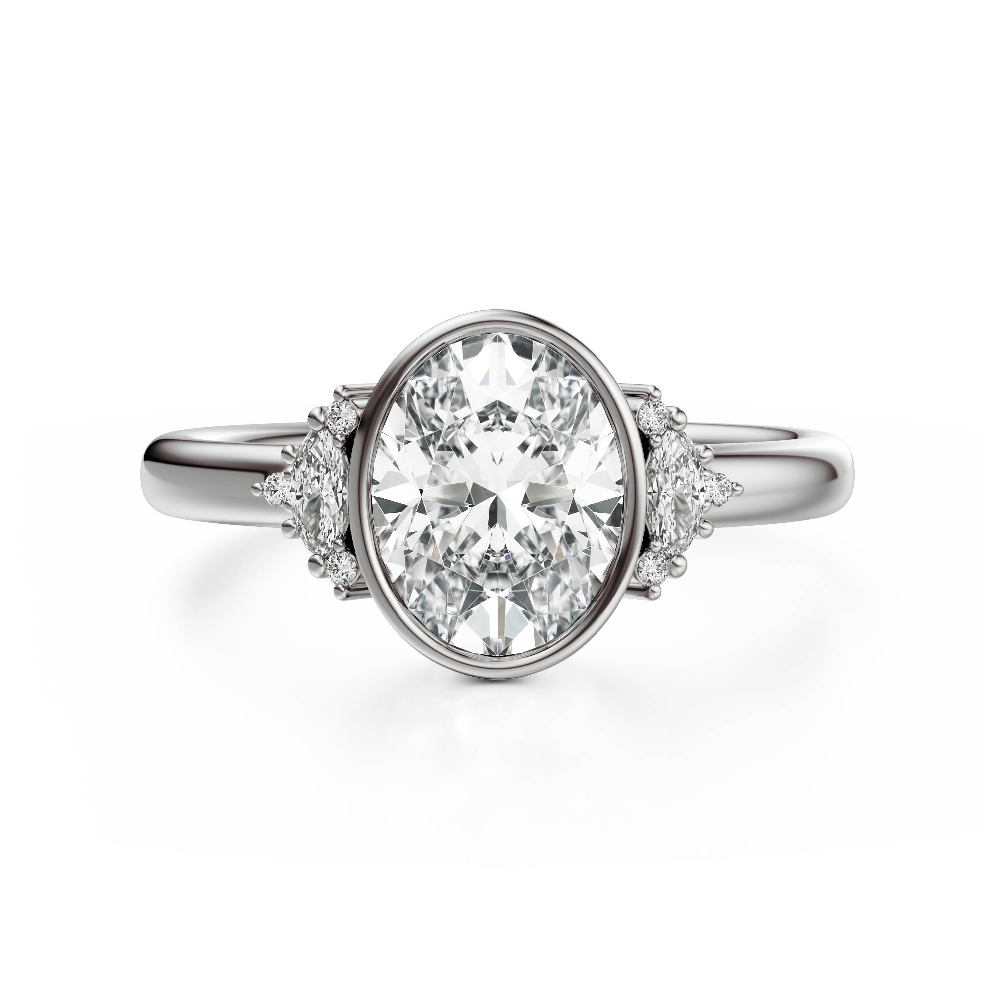 The Bezel Maren Ring | Oval | Setting Only - Lavender Creek Gems 