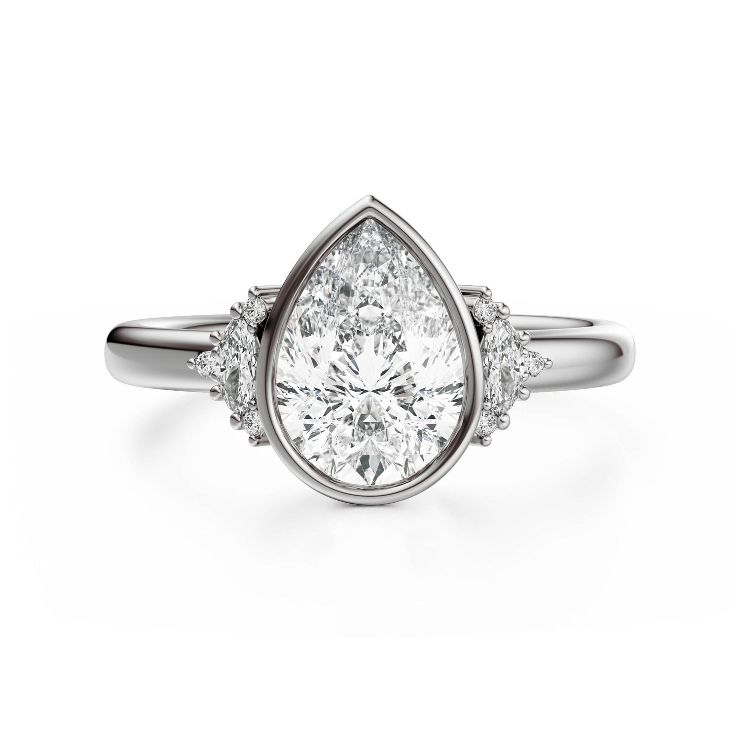 The Bezel Maren Ring | Pear | Setting Only - Lavender Creek Gems 