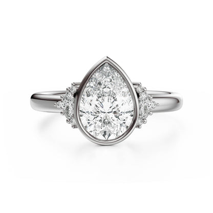 The Bezel Maren Ring | Pear | Setting Only - Lavender Creek Gems 
