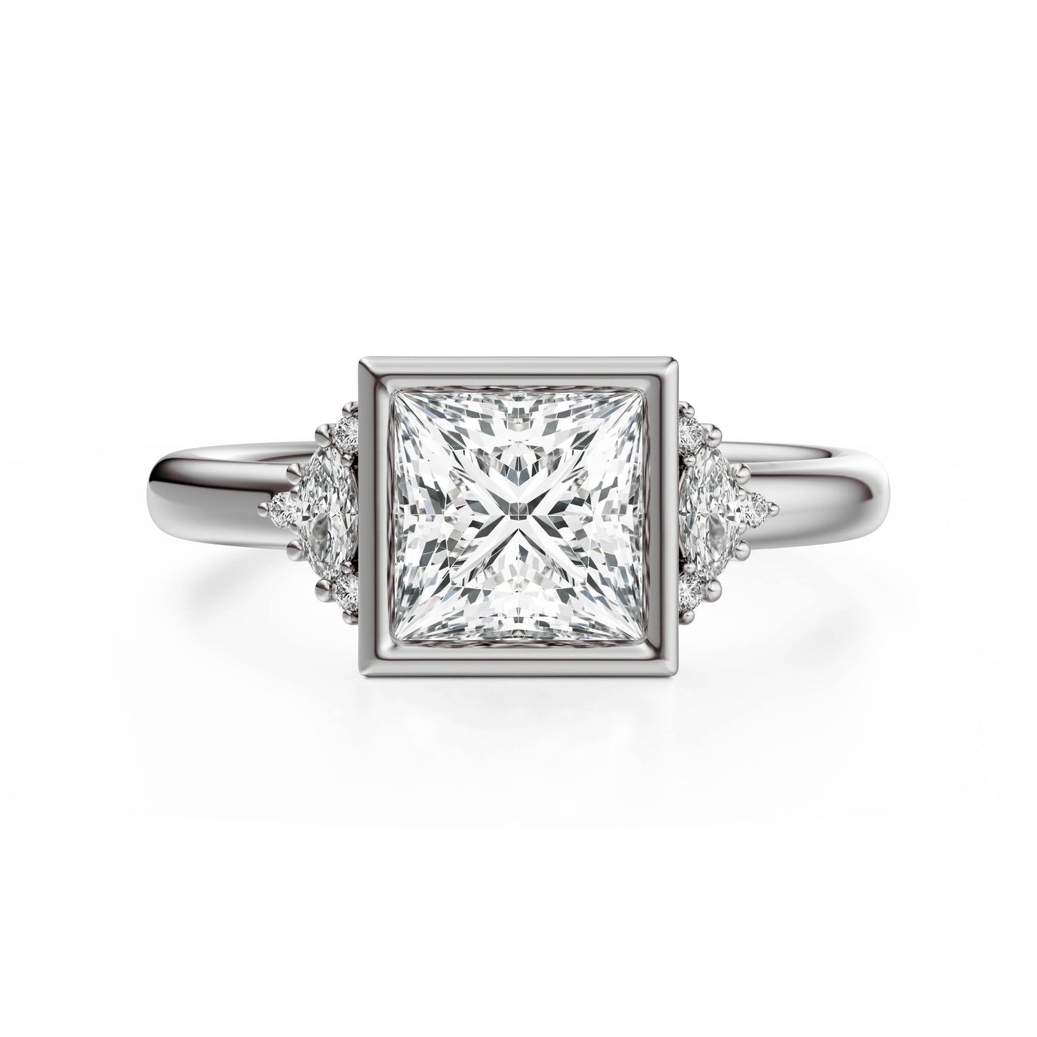 The Bezel Maren Ring | Princess | Setting Only - Lavender Creek Gems 