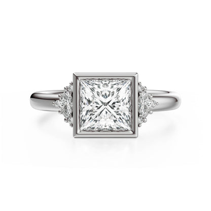 The Bezel Maren Ring | Princess | Setting Only - Lavender Creek Gems 