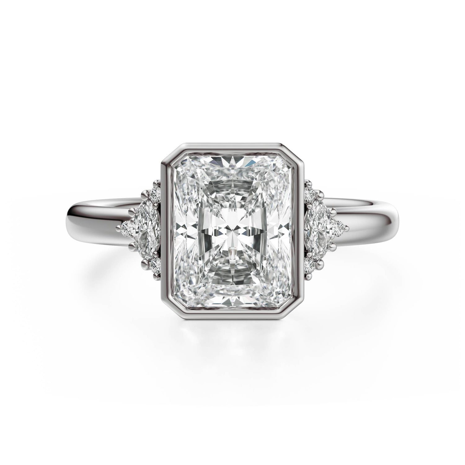 The Bezel Maren Ring | Radiant | Setting Only - Lavender Creek Gems 